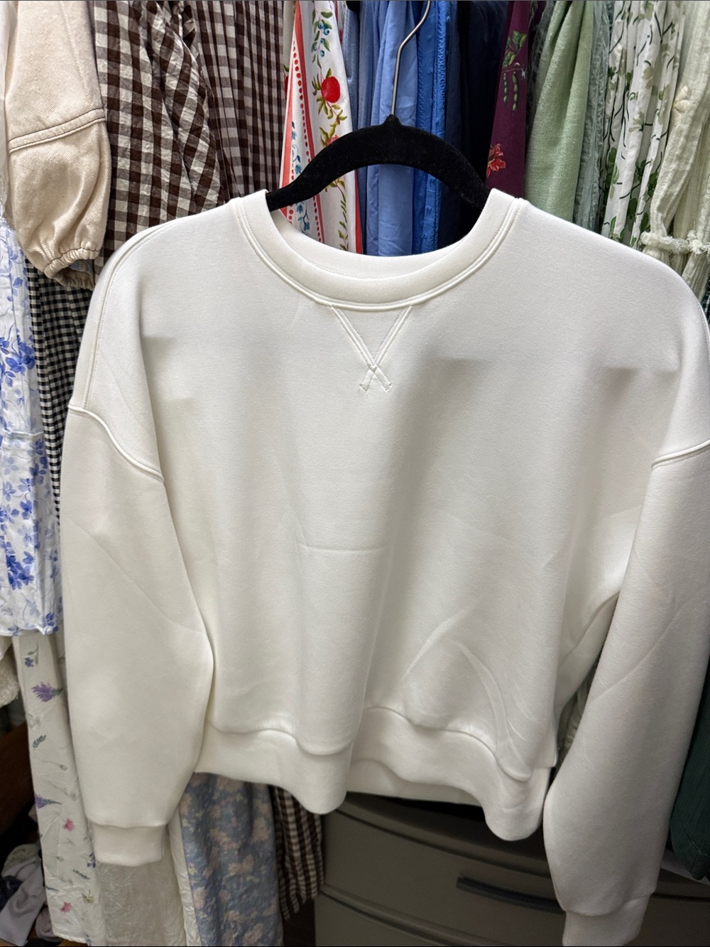 SPANX AIR ESSENTIALS WHITE CREW NECK - Picture 2 of 3